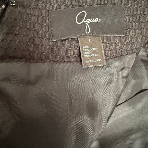 Aqua Black Textured Mini A-Line Skirt Size 0 Career Professional Office - Picture 2 of 5